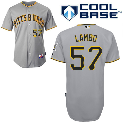 Andrew Lambo #57 MLB Jersey-Pittsburgh Pirates Men's Authentic Road Gray Cool Base Baseball Jersey